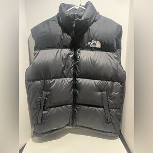 The North Face 700 Retro Men's Gray/Black 3-Pocket Puffer Vest-Concealed Hood-XL